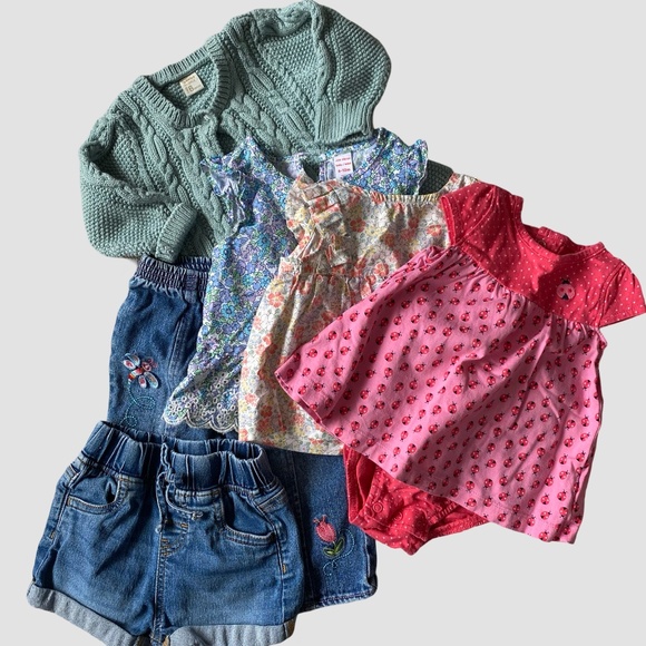 Girls Sz 6-12 months -6 piece Bundle- Gap,Please Mum,Joe, Carters,Yamp - Picture 1 of 16